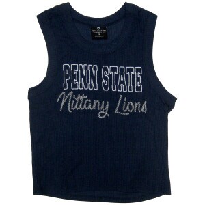 women's navy ribbed tank top with Penn State Nittany Lions